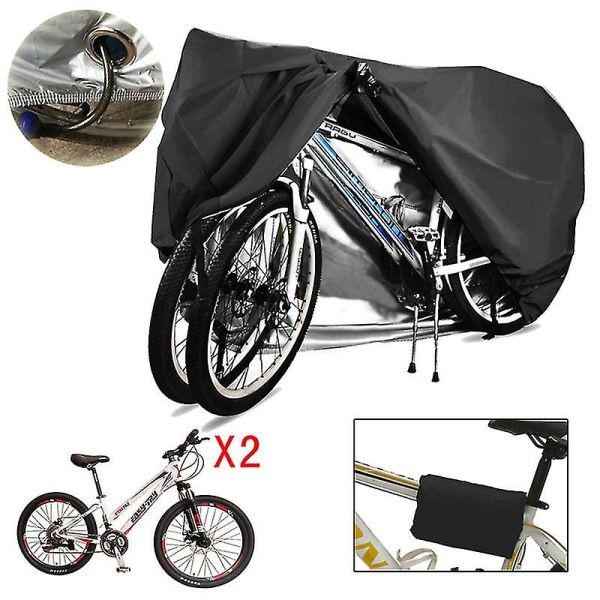 Cover för 2 cyklar Vattentätt 210d andningsbart cover med låsöglor, för mountainbikes och racing B