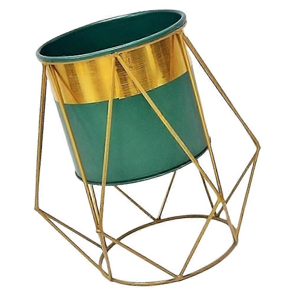 1 Set Nordisk Stil Blomkruka och Stativ Växtkruka Järn Växtbehållare med Stativ för Inomhus Kontor