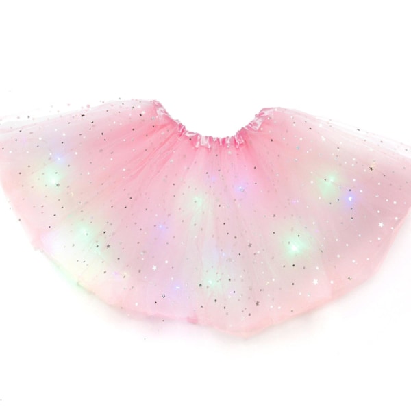 Fancy Led Girl Tutu Skirts Sequins Polyester Fiber Soft Skin-friendly