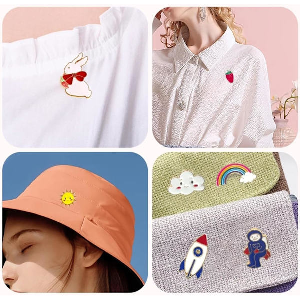 30-pack Emaljerade Nålbadges - Cartoon Brosch Dekoration Lapel Nål Färgade Metall Nålbadges Lämpliga för Väskor, Kläder, Hattar, DIY, Presenter (Slumpade Stilar)