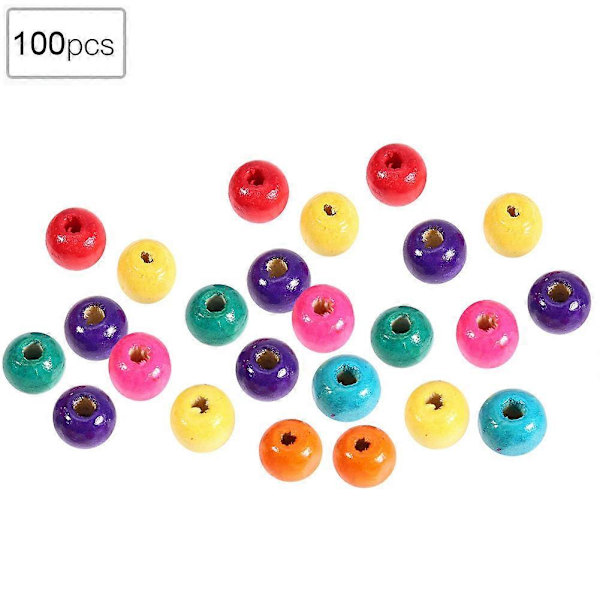 Färgglada Runda Träpärlor DIY Hantverkspärlor Smyckestillverkning Material 8mm YEMAA