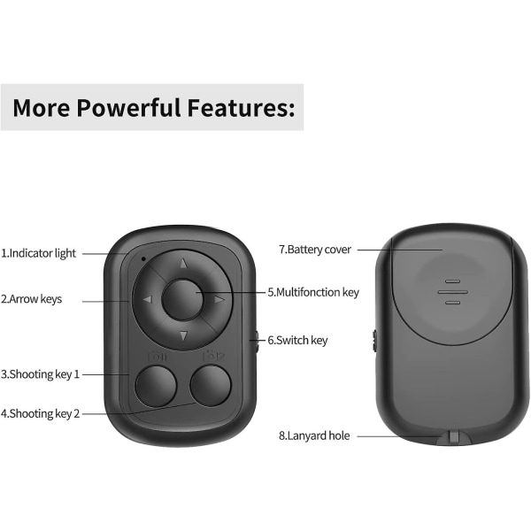 Tik Tok Bluetooth Fjernbetjening, Tik Tok Scroll Remote Photograph Page Turner, Kompatibel med Iphone, Android, Ipad