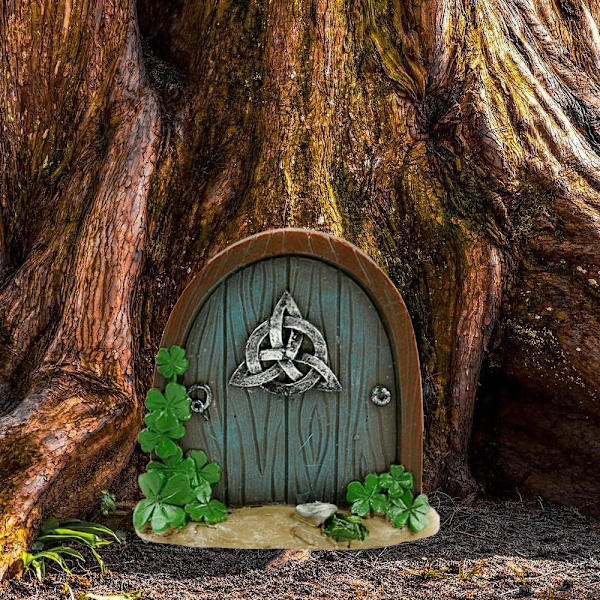 Fe-dør, træfe-dør til havefe-dør, miniature havedekorationer til havegårdstræer, stil C