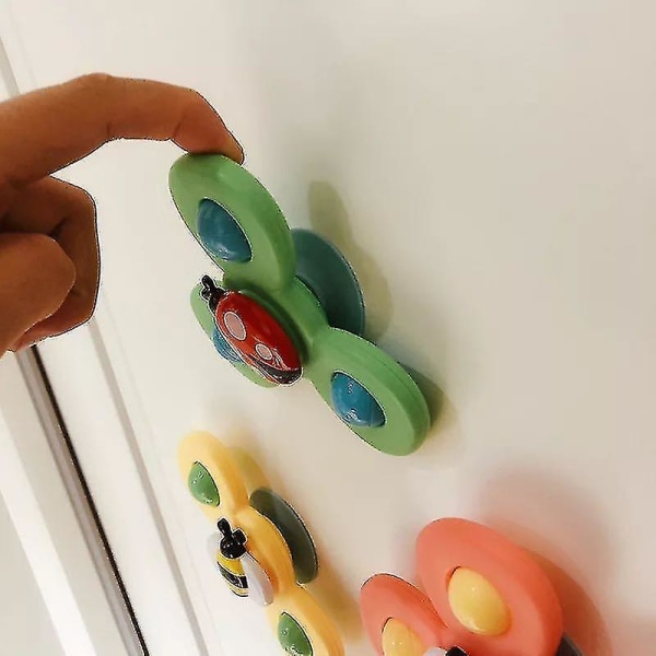 3 st Baby Sugkopps Snurrleksaker Fidget Spinner Badleksaker