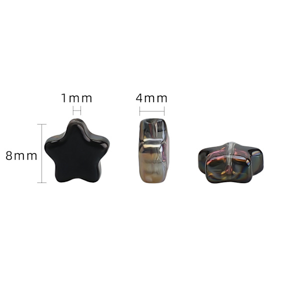 100 stk. Krystalglas fantasi farve 8MM femspidset stjerne midterhul armbånd øreringe materiale DIY smykke tilbehør