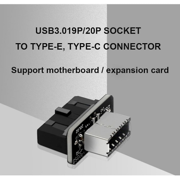 Motherboard Internt USB 3.0 20pin/19p Header Til Type-e A-key USB 3.1 20 Pin Adapter Til Type C Frontpanel Chassis Bracket