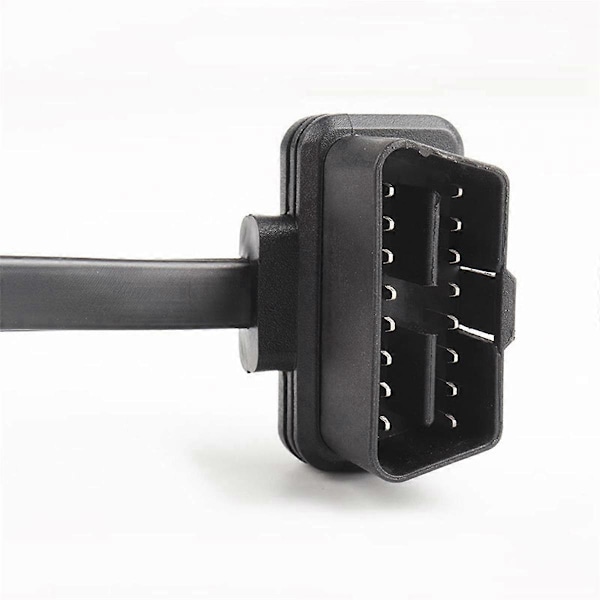 60CM Lång OBD2 16-stifts Förlängningskabel med Strömbrytare Platt Tråd Adapter Auto 1 Hane till 2 Hon OBD 16-stifts Konverteringsplugg
