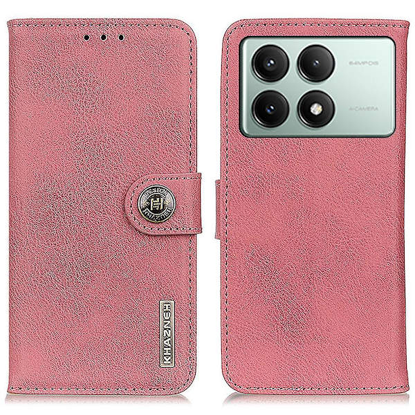 KHAZNEH For Xiaomi Redmi K70E 5G/Poco X6 Pro 5G Pung Telefon Etui Ko Læder Tekstur Læder Cover