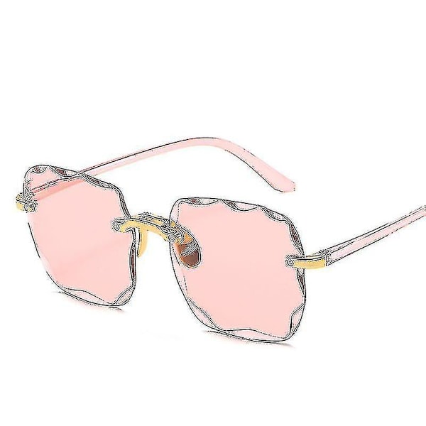 Kvadratiska Ramlösa Solglasögon Kvinnor Lyxvarumärke Designer Sommar Röda Glasögon Mode Solglasögon För Män UV400 Skydd Oculos