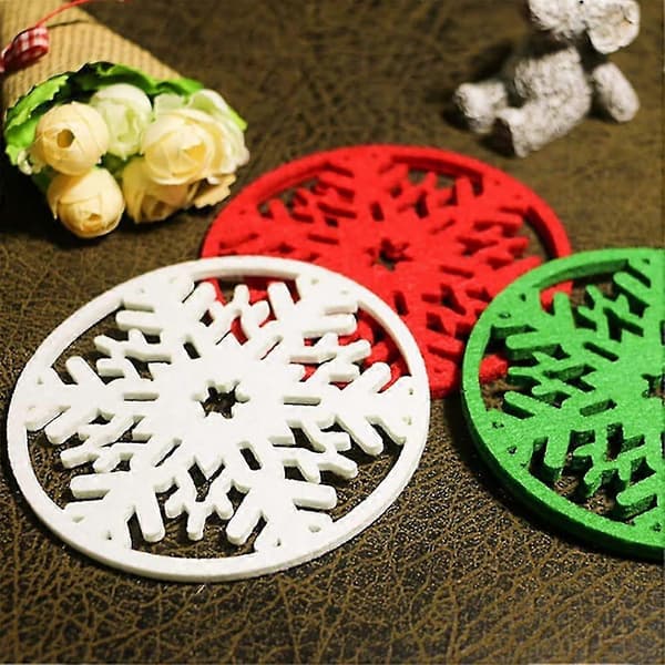 Jule-snøfnugg coasters Snøfnuggdesign Non-woven coasters