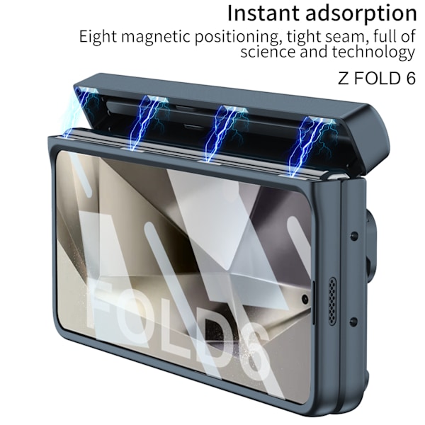 Passande för SM ZFold6 mobiltelefonfodral med tryckfönsterlinsring Gray