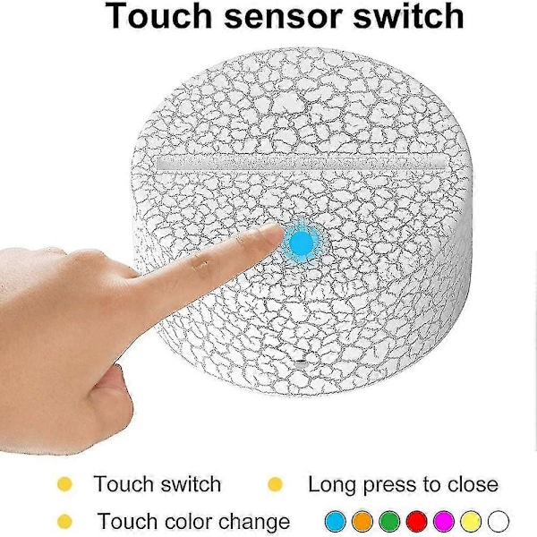 2-pakke 3D natt LED-lys lampebase + fjernkontroll + USB-kabel, 16 farger lysshow displaystativ for akryl svart