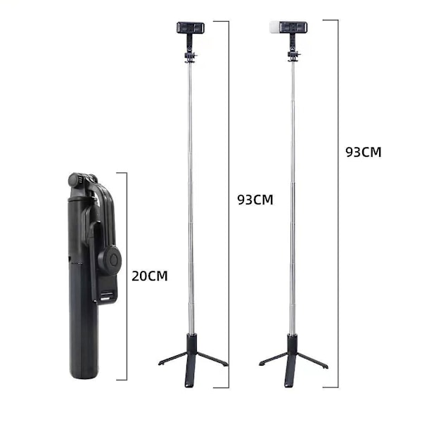 Q07 Bluetooth Selfie Stick Broadcast Tripod Uden Lys