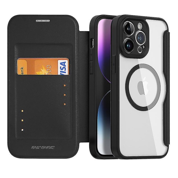 Magnetic Flip Folio Case Kompatibel Iphone 14 Pro Max/14 Pro/14 Plus/14 med Magsafe Charging & kortplats