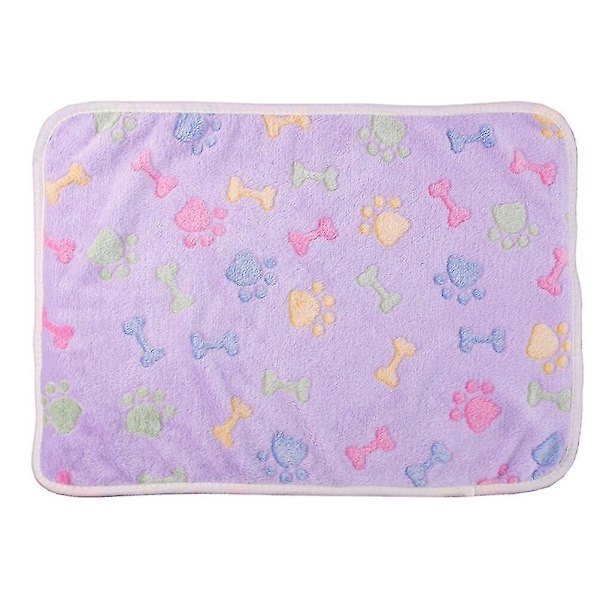 Valpfilt, Husdjurskudde, Liten Hundekattbädd, Varm Sovmatta, Husdjur Hundekatt Valp Kattunge Fleecefilt, Benkudde 60x40cm (Lila)
