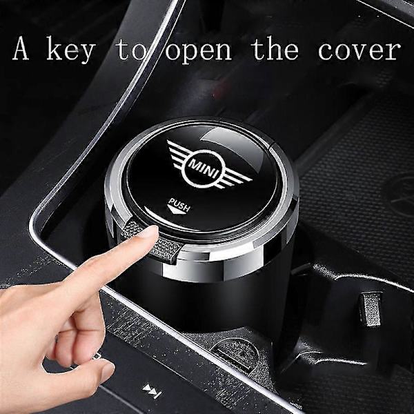 Askkoppar Passar för Mini Cooper Countryman WORKS R55 R56 R60 F54 F55 F56 med en-knapps öppning, multifunktionell bilaskkopp, interiördelar