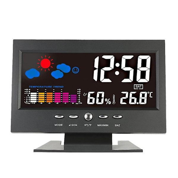 Usb Intelligent Digital Display Väderstation Alarm Kalender/klocka Termometer Trådlös Temperatur Fuktighet Meter Gauge Meter