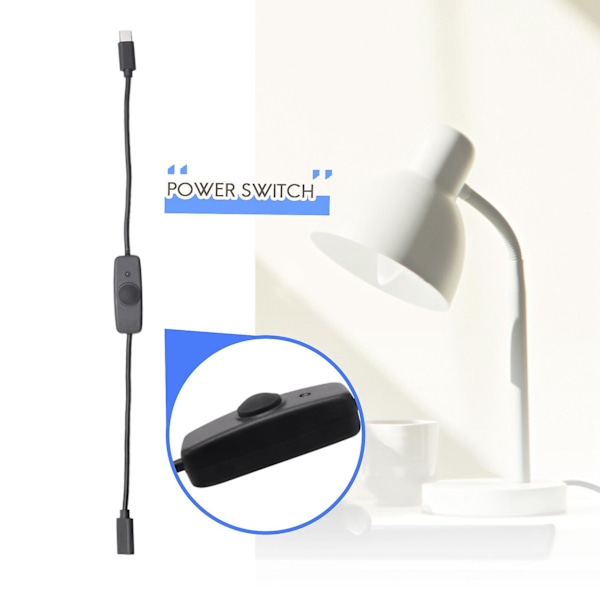 Strömbrytare USB Typ C med indikatorlampa hane till hona USB-C förlängningskabelbrytare för 4B