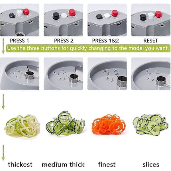 Håndholdt Grøntsags Skærer 4 i 1 Veggie Spiral Cutter Zucchini Noodle Maker