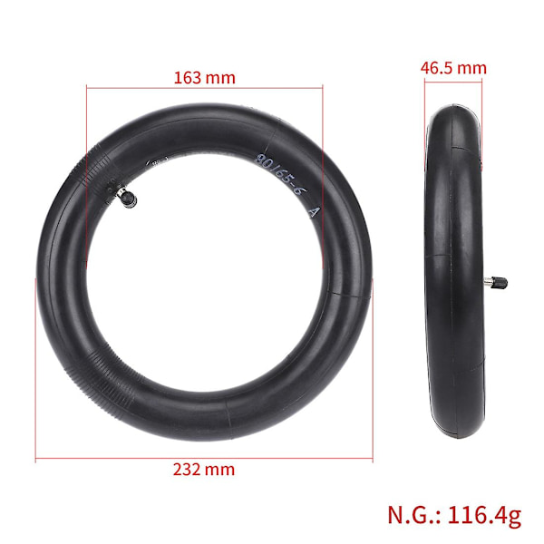 10 tommers 80/65-6 Innertube 255X80 Gummi for Zero 10X Elektrisk Scooter Erstatningsapplikasjoner