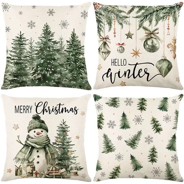Juleputetrekk sengesett sofapute firesett 45*45cm