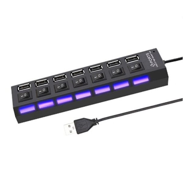 2022 Hot Usb Hub 3.0 Hub  Multi Usb Splitter Strømadapter 4/7 Port Multipel Expander 2.0 Med Afbryder Til Pc Tilbehør
