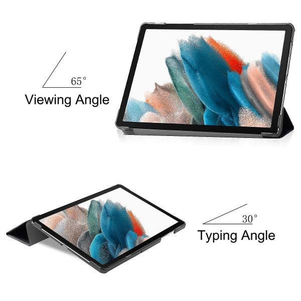 For Samsung Galaxy Tab A9+ Trifold stativ nettbrettetui Pu skinnmønsterutskrift Smart beskyttelsesdeksel