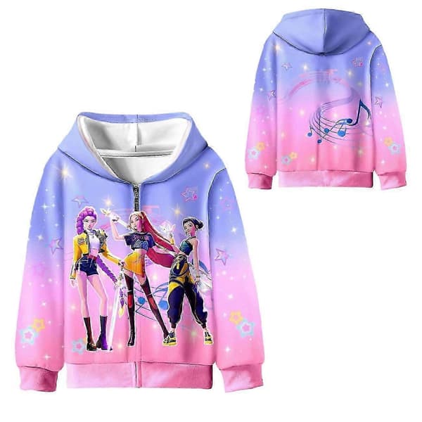 KPOP Devil Hunter Hettegenser for Jenter, HUNTRX Zip-Up Genser, Nyhet, Alder 4-12 Jacket 110
