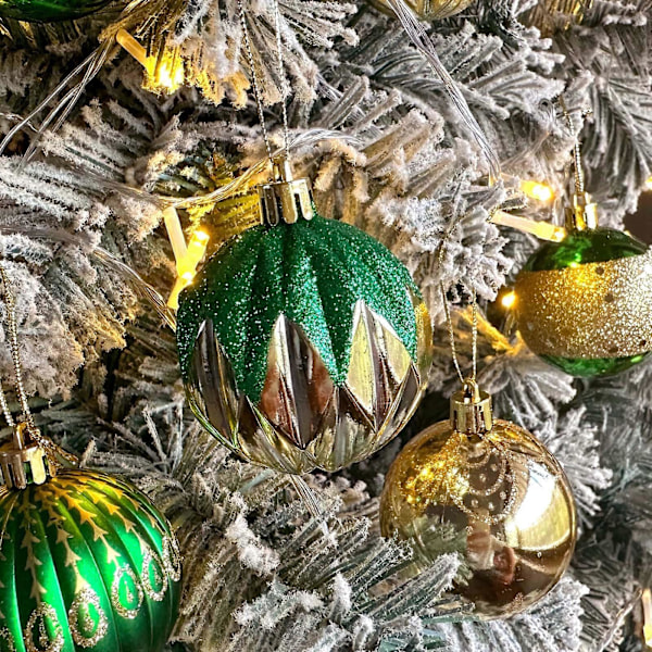 Julgranspynt 16 st Färgglada Julhängande Klot - Julsäkra Klotprydnader för Fest Julgrantillbehör