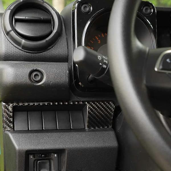 Karbonfiber Senterkonsoll Panel Deksel Trim Passform For Jimny 2019 2020 Bil Interiør Tilbehør