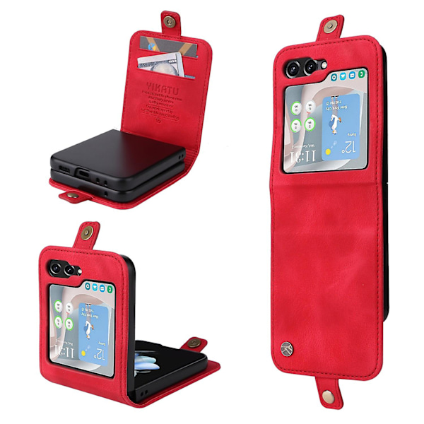 YIKATU YK-002 For Samsung Galaxy Z Flip6 5G Case Card Holders PU Leather Skin-touch Phone Cover