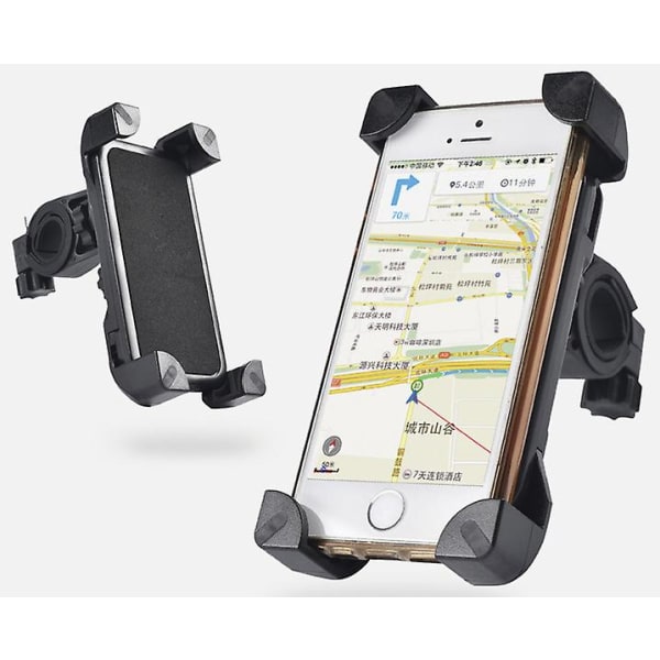 Universal Cykeltelefonfäste, Motorcykeltelefonhållare - robust och säker, enhandsmanövrering, 360 roterande, säkerhetslås
