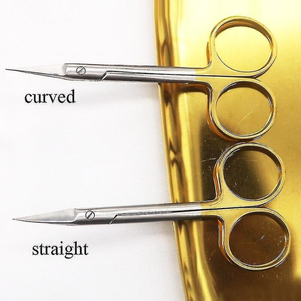 Sax med dubbla ögonlock med guldhandtag 9,5 cm kirurgiskt instrument i rostfritt stål för oftalmologisk undersökning