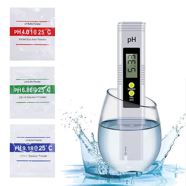 PH-Meter, Pool pH-Værdi Meter Digital PH-Tester Vandkvalitetstester med LCD, Lommeformat med 0-14 pH Måleområde