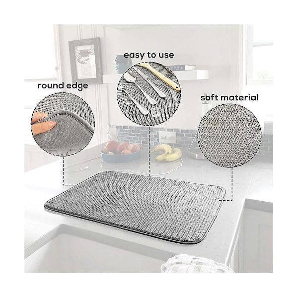 2 Pak Mikrofiber Opvaskestativ, Absorberende Opvaskestativ Køkkenbord, Super Absorberende Opvaskestativ