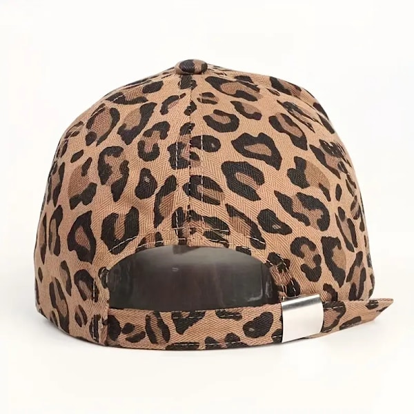 1 stk. Leopardprint Corduroy Baseball Cap - Åndbar og varm hat til efterår og vinter
