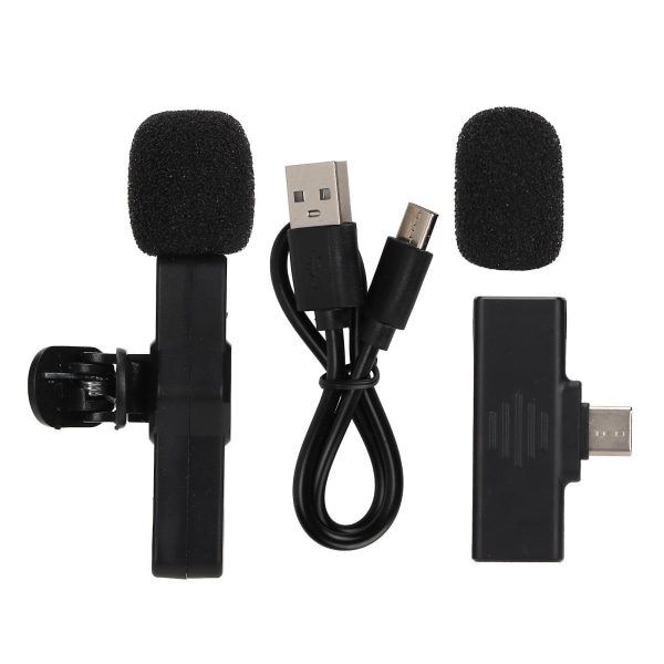 Trådløs Lavalier-mikrofon Plug And Play genopladelig bærbar mikrofon til live-udsendelse