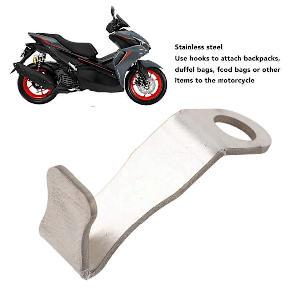 Motorcykel Bagagekrok Universal Styre Hjälm Väska Hållare Krok Tillbehör för NMAX155 AEROX155 Silver YEMAA