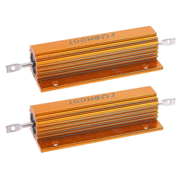 2x Gold Aluminum Clad Power Resistor Resistance 100w, 8 Ohm 8r