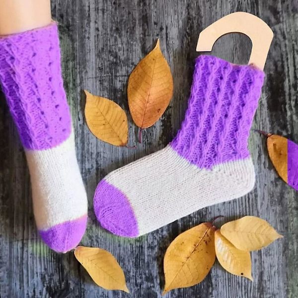 Sock Blockers Justerbar Storlek Strumpsträckare Stickblockers Roliga DIY Stickmodell 1 par Ihåligt Stilträ Färg 2 st