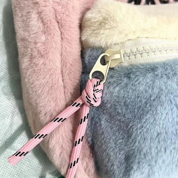 Plysset børnelæder pink store ører alien plastikhoved farvematch rygsæk