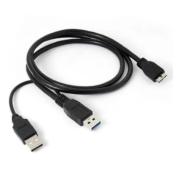 XJ-En Micro USB B 3.0 Y-typ hårddiskkabel, svart.