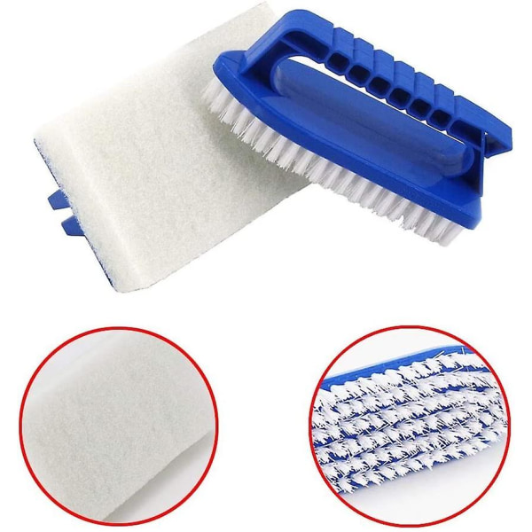 Tilbehør til rengøringssæt til boblebad inkluderer skrubbebørste, børste til soppebassin til spabade og rengøring af boblebad blå, hvid 2 stk.