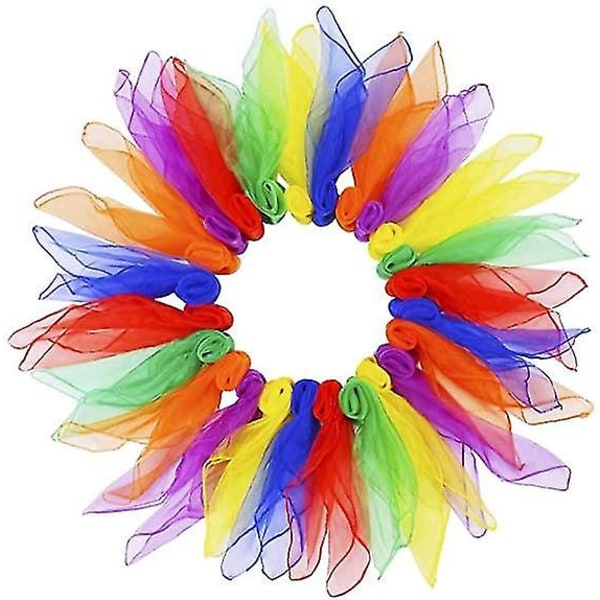 24st jongleringhalsdukar Danshalsduk Magic halsdukar Musikaliska fyrkantiga rörelsehalsdukar för barn och vuxna, 60 x 60 cm i 6 färger