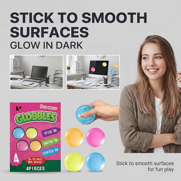 Crayola Globbles Squish Legetøj Klæbrige Stressbold til Voksne Børn Squishy Bolde Beroligende Sensorisk Stresslindrende Gave