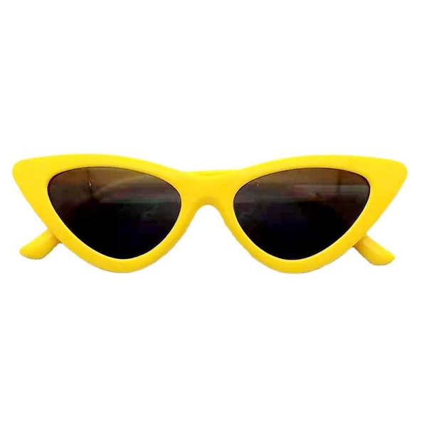 Damesolbriller Sexede Retro Cat Eye-solbriller til kvinder (2 stk - gul, sort)