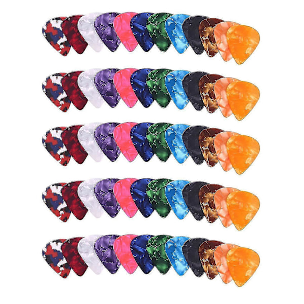 60-pack Färgglada Gitarrplock, Unik Gitarrgåva för Bas, Elektrisk & Akustisk Gitarr, Inkluderar G