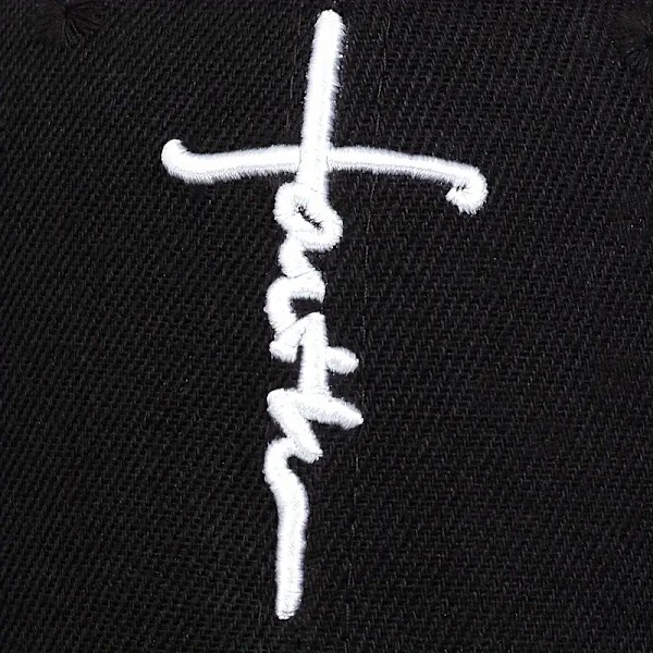 Unisex Lättviktig Faith Cross Keps - Justerbar Broderad Pappa Hatt - Trendigt Solskydd för Vardagsbruk