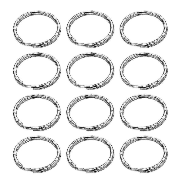 200 st metall nyckelring delade ringar cirkel platt elektrofores Nyckelring tillbehör för nyckel (1,5x25 mm)