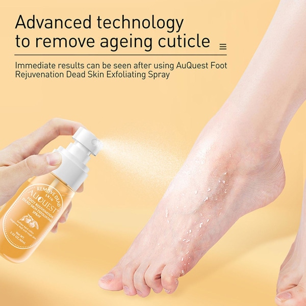 Foot Exfoliating Spray Eksfolierer blidt død hud, renser, fjerner lugt, fjerner hård hud, holder fodhuden blød og glat 60ml